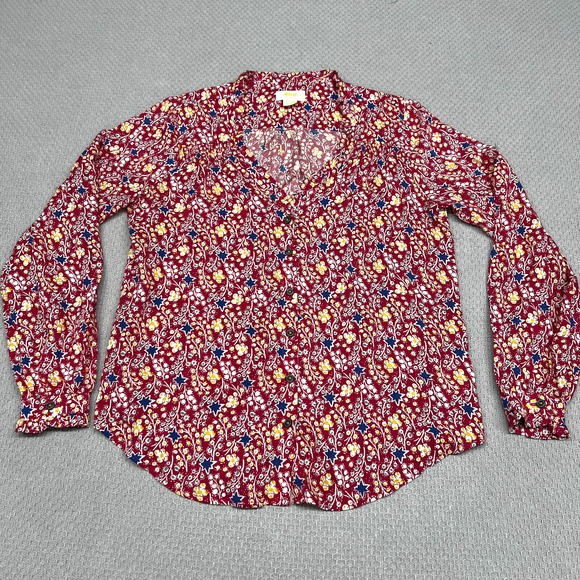 Maeve Tops - Maeve Anthropologie Blouse Womens 6 Floral Vneck Top Preppy Colorful